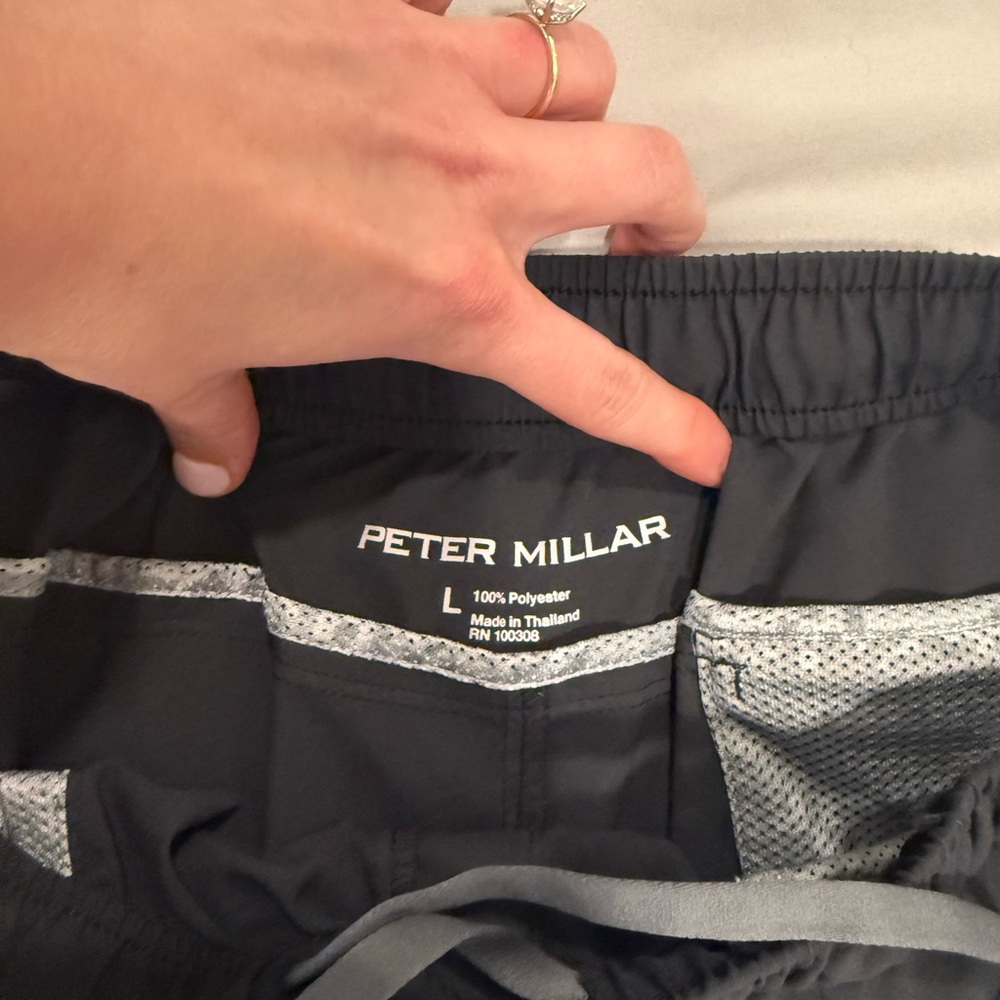 Peter Millar Black Athletic Stretch Drawstring Shorts - Picture 3 of 3